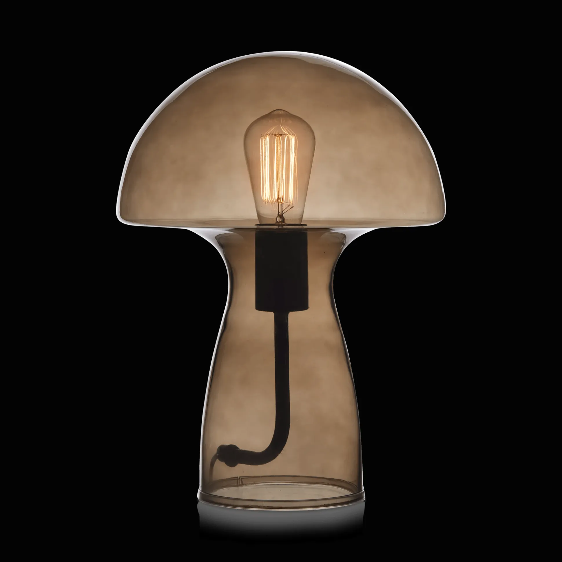 Brown Glass Mushroom Table Lamp
