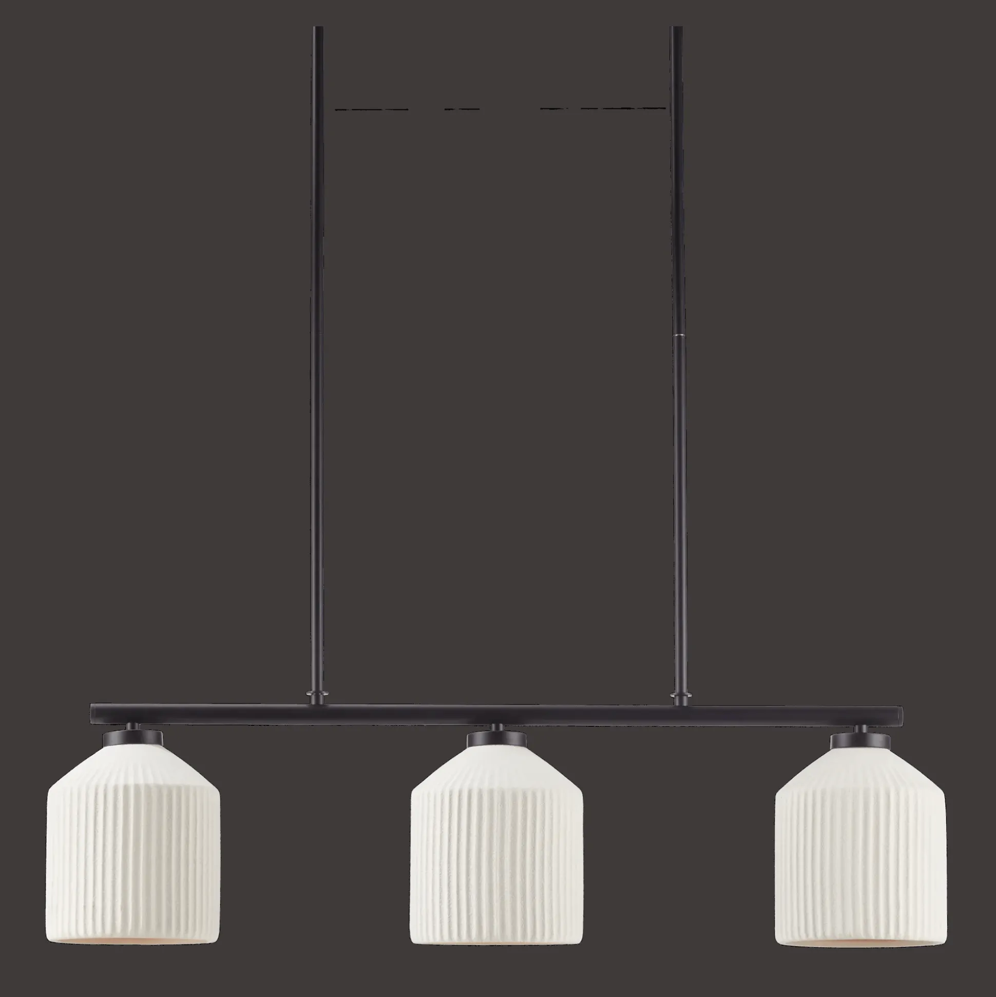 3-Bulb Metal and Ceramic Ceiling Lamp