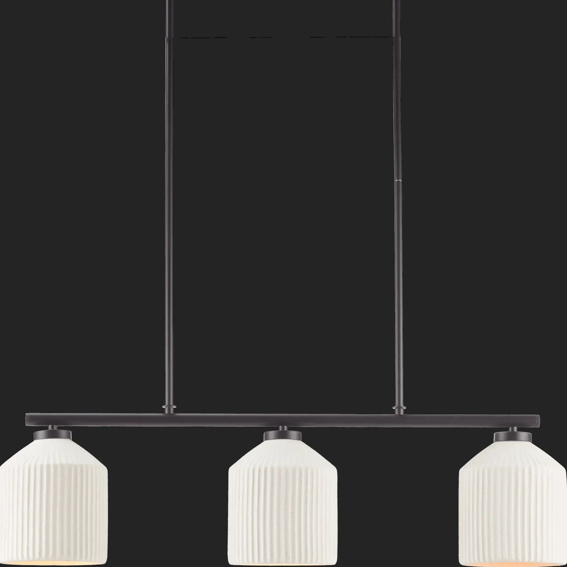 3-Bulb Metal and Ceramic Ceiling Lamp