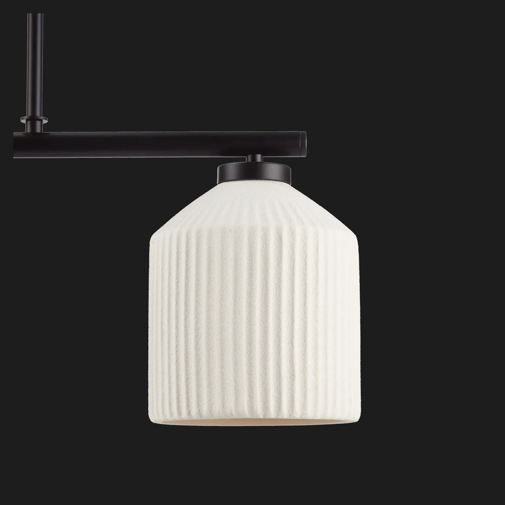3-Bulb Metal and Ceramic Ceiling Lamp