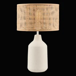 Ceramic and Rattan Table Lamp