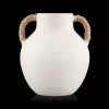 Ceramic Table Vase with Rope on Handles