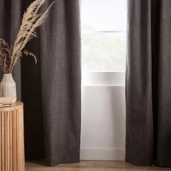 Charcoal Chita Back Tab Blackout Curtain