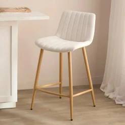 Chita Fabric and Metal Bar Stool
