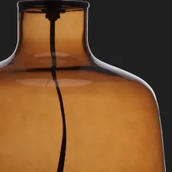 Cognac Transparent Glass Table Lamp with Shade