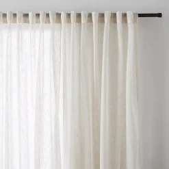 Cream Eneca Back-Tab/Rod-Pocket Curtain