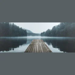 Dock on Lake Printed Canvas