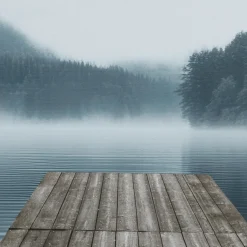 Dock on Lake Printed Canvas