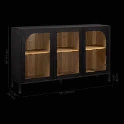 3-Door Black Wooden Buffet