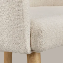Fabric and Mango Wood Accent Chair