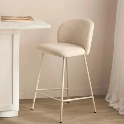 Fabric and Metal Bar Stool