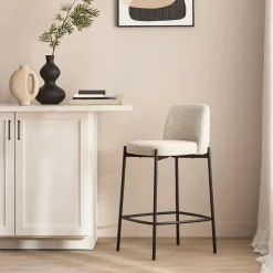 Fabric and Metal Bar Stool