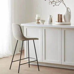 Fabric and Metal Bar Stool