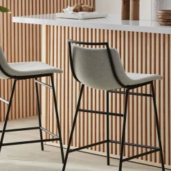 Fabric and Metal Counter Stool