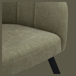 Fabric and Metal Wood Effect Accent Chair