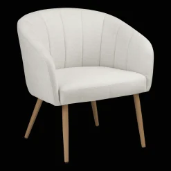 Fabric and Metal Wood Effect Accent Chair