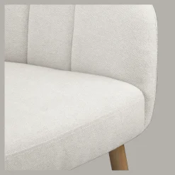 Fabric and Metal Wood Effect Accent Chair