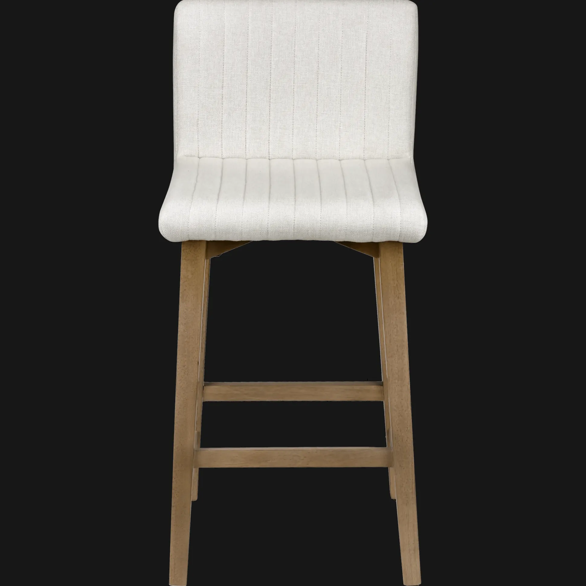 Fabric and Natural Wood Bar Stool