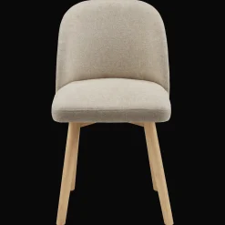 Fabric and Natural Wood Dining Chair