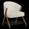 Fabric and Wood Accent Chair