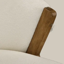 Fabric and Wood Accent Chair