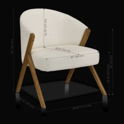 Fabric and Wood Accent Chair