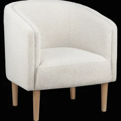 Fabric and wood accent chair