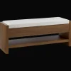 Fabric and Wood Bench
