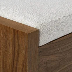 Fabric and Wood Bench