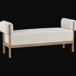 Fabric and Wood Bench