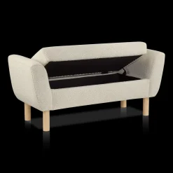 Fabric and Wood Bench