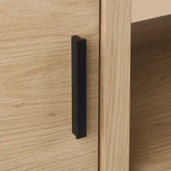 Fabric and Wood Bench with Shoe Rack and Storage