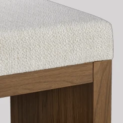 Fabric and Wood Bench with Shoe Rack