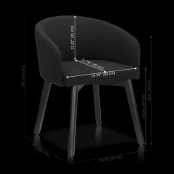 Fabric and Wood Dining Chair