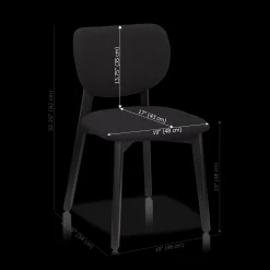 Fabric and Wood Dining Chair