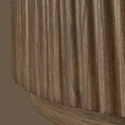 Fabric and Wood Ottoman with Storage