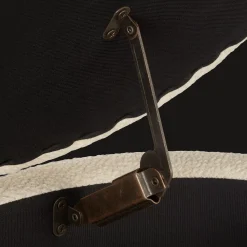 Fabric Storage Bench on Wooden Legs