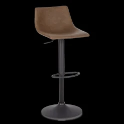 Faux Leather and Metal Adjustable Bar Stool