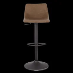 Faux Leather and Metal Adjustable Bar Stool
