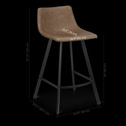 Faux Leather and Metal Bar Stool