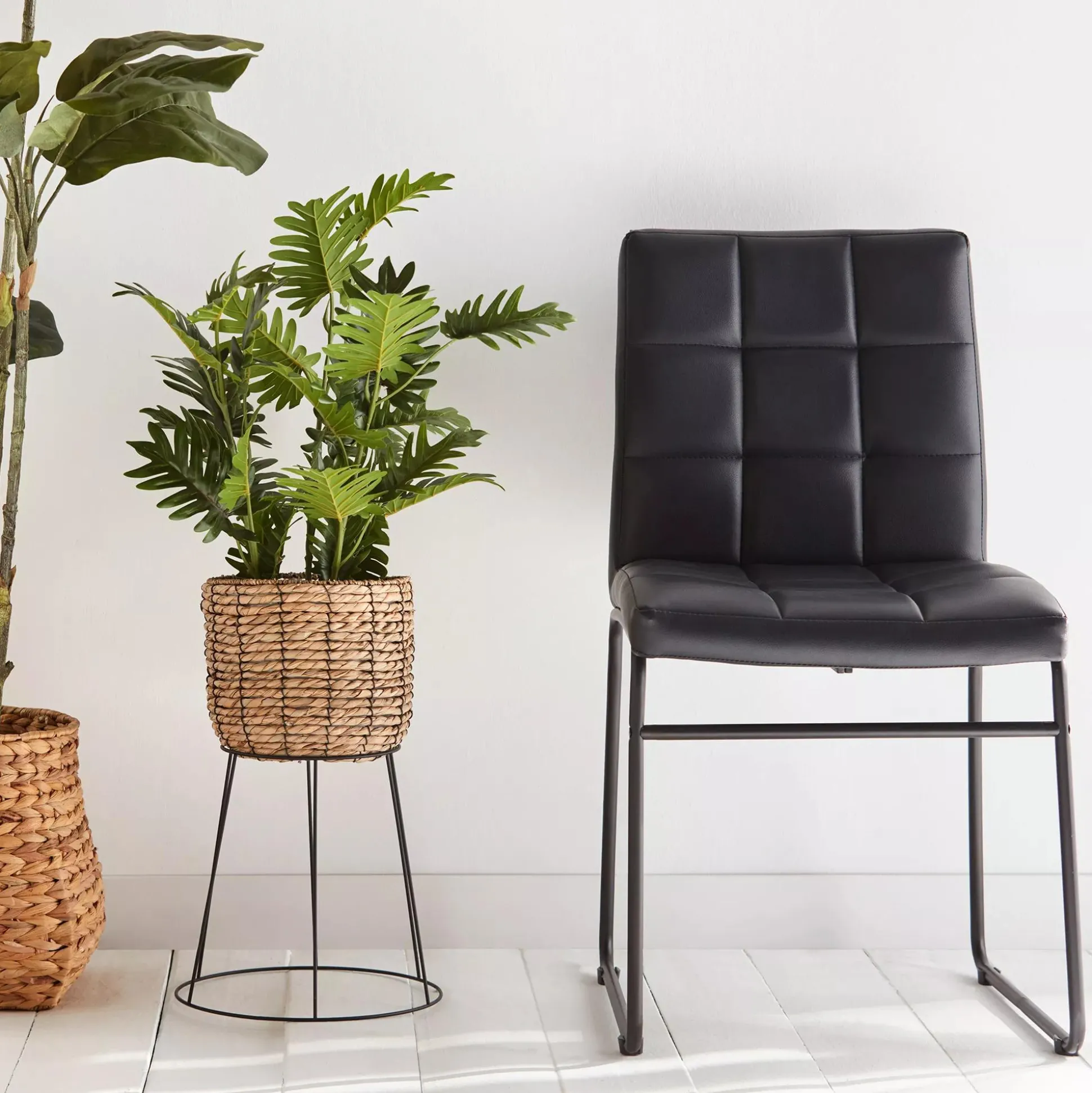 Faux Leather and Metal Dining Chair