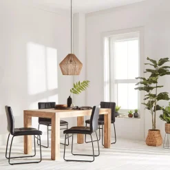 Faux Leather and Metal Dining Chair