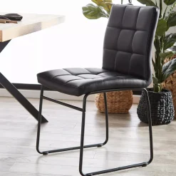 Faux Leather and Metal Dining Chair