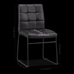 Faux Leather and Metal Dining Chair