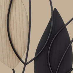 Framed Metal & Wood Leaves Wall Art