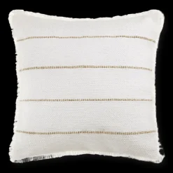 Frans Fringed White Decorative Pillow