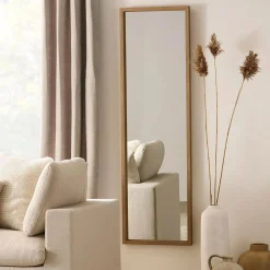 Full-Size Mirror with Wood Frame