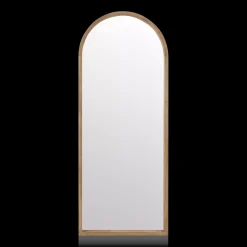 Full-Size Mirror with Wooden Arched Frame