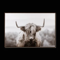 Furry Highland Cow Framed Art