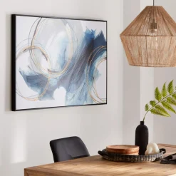 Gel-Embellished Abstract Framed Art